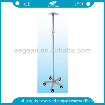 AG-IVP004 CE ISO Height adjustable 5 castors medical furniture simple IV pole stand